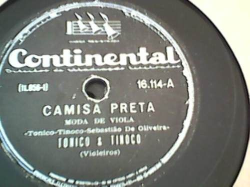 Tonico & Tinoco: Camisa Preta Disco Rotações Raridade